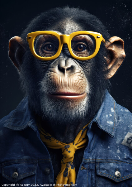 Hipster Chimp Picture Board by Craig Doogan Digital Art