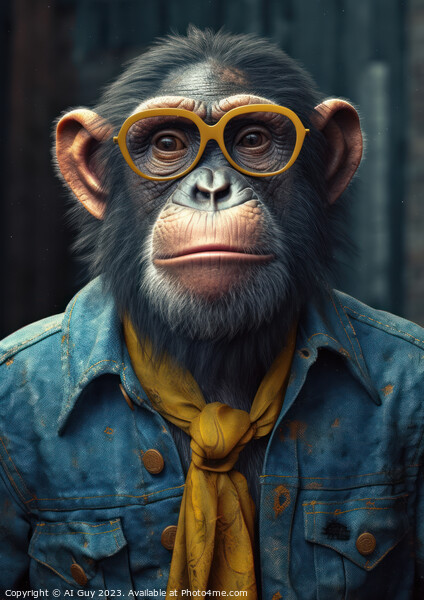 Hipster Chimpanzee Picture Board by Craig Doogan Digital Art