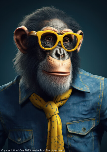 Chimpanzee Portrait Picture Board by Craig Doogan Digital Art