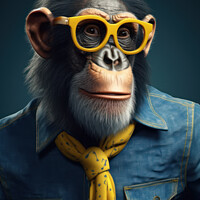Buy canvas prints of Chimpanzee Portrait by Craig Doogan Digital Art