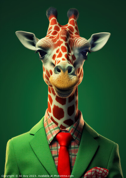 Suited Giraffe Picture Board by Craig Doogan Digital Art