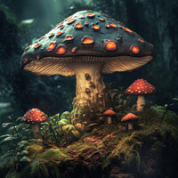 Buy canvas prints of Magical Mushrooms by Craig Doogan Digital Art