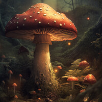 Buy canvas prints of Fly Agaric Mystical Mushrooms by Craig Doogan Digital Art