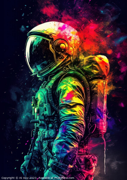 Rainbow Spaceman Picture Board by Craig Doogan Digital Art