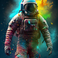 Buy canvas prints of Colourful Astronaut by Craig Doogan Digital Art