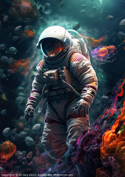 Astronaut in Space Picture Board by Craig Doogan Digital Art