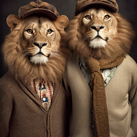 Buy canvas prints of Lion Bros by Craig Doogan Digital Art