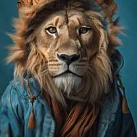 Buy canvas prints of Hipster Lion by Craig Doogan Digital Art