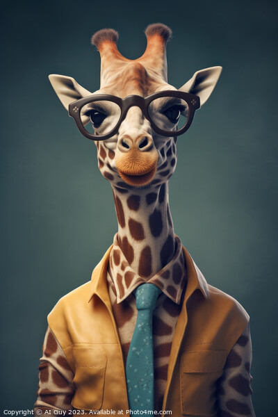 Hipster Giraffe Picture Board by Craig Doogan Digital Art