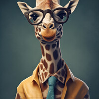 Buy canvas prints of Hipster Giraffe by Craig Doogan Digital Art