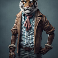 Buy canvas prints of Hipster Tiger by Craig Doogan Digital Art
