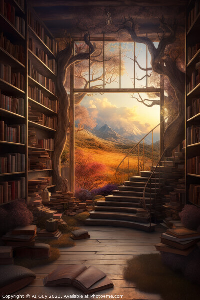 Fantasy Library Picture Board by Craig Doogan Digital Art