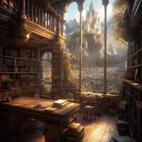 Buy canvas prints of Fantasy Library Scene by Craig Doogan Digital Art
