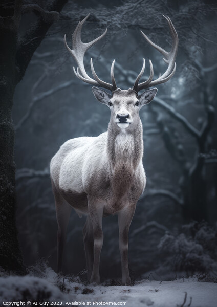 Fantasy Albino Deer Painting Picture Board by Craig Doogan Digital Art