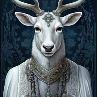 Buy canvas prints of White Deer Stag by Craig Doogan Digital Art