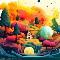 Buy canvas prints of Colourful Abstract Land by Craig Doogan Digital Art