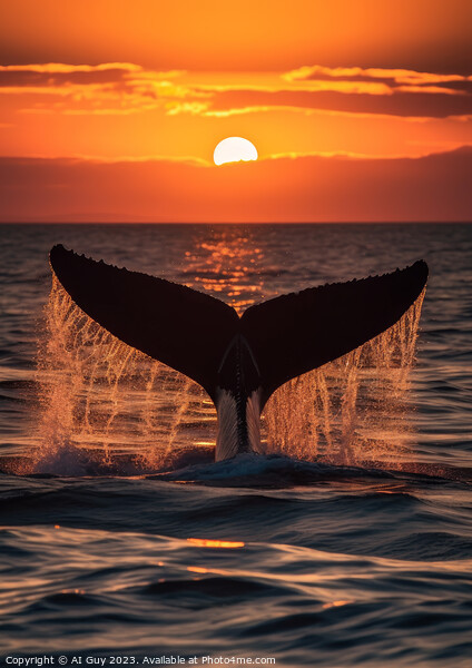 Whale Tail Breach Picture Board by Craig Doogan Digital Art