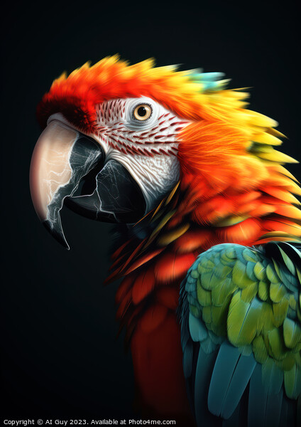Colourful Parrot Painting Picture Board by Craig Doogan Digital Art
