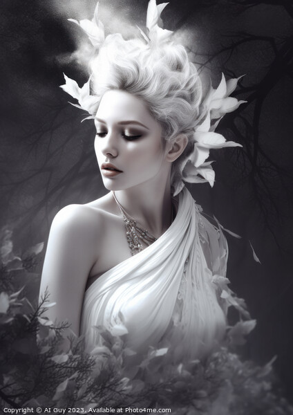 White Fantasy Portrait  Picture Board by Craig Doogan Digital Art