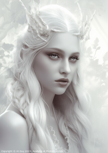 Fantasy Portrait White Tones Picture Board by Craig Doogan Digital Art
