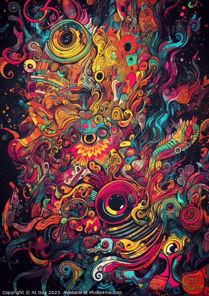 Abstract Psychedelia Picture Board by Craig Doogan Digital Art