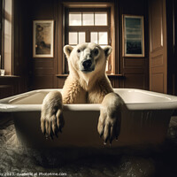 Buy canvas prints of Polar Bear Bath by Craig Doogan Digital Art
