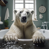 Buy canvas prints of Polar Bear Bath by Craig Doogan Digital Art