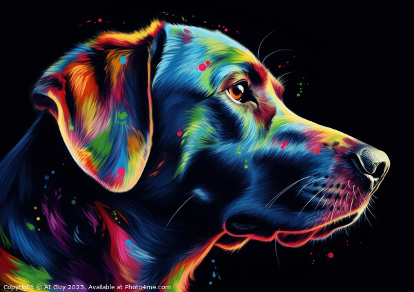 Labrador Colour Art Picture Board by Craig Doogan Digital Art