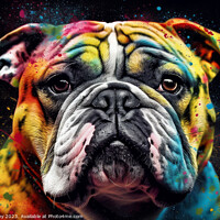Buy canvas prints of Bulldog Colur Splash by Craig Doogan Digital Art