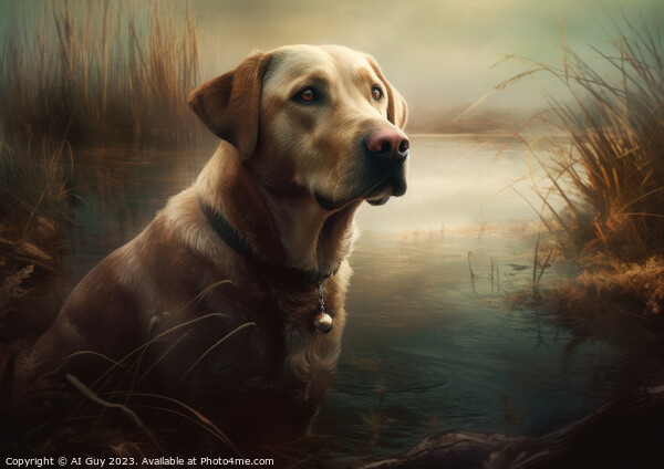Labrador AI Painting Picture Board by Craig Doogan Digital Art