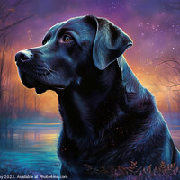 Buy canvas prints of Black Labrador Painting by Craig Doogan Digital Art