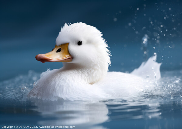 White Duck on Water Picture Board by Craig Doogan Digital Art