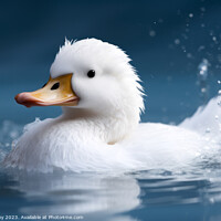 Buy canvas prints of White Duck on Water by Craig Doogan Digital Art