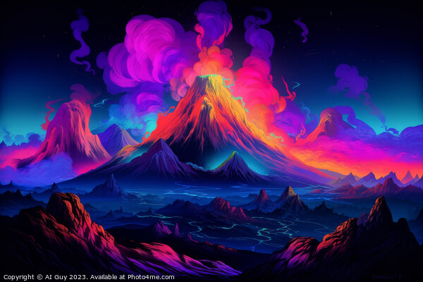 Fantasy Volcano Picture Board by Craig Doogan Digital Art
