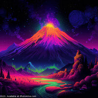 Buy canvas prints of Volcano Fantasy Landscape by Craig Doogan Digital Art
