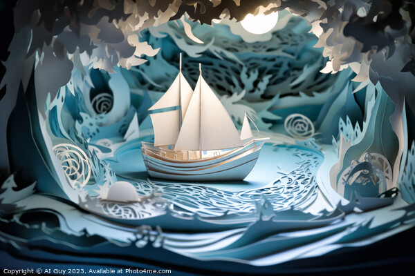 Ship at Sea Picture Board by Craig Doogan Digital Art