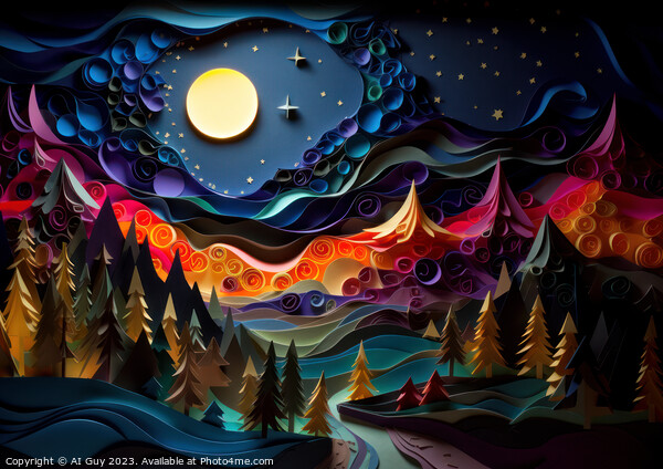 Forest Night Scene  Picture Board by Craig Doogan Digital Art