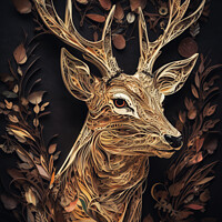 Buy canvas prints of Deer Paper Art by Craig Doogan Digital Art