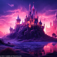 Buy canvas prints of Fantasy Neon Castle by Craig Doogan Digital Art