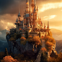 Buy canvas prints of Fantasy Castle Painting by Craig Doogan Digital Art