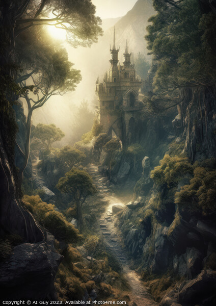 Fantasy Castle Land Picture Board by Craig Doogan Digital Art