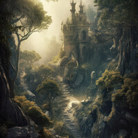 Buy canvas prints of Fantasy Castle Land by Craig Doogan Digital Art