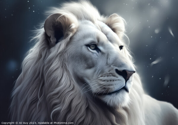 Fantasy White Lion Picture Board by Craig Doogan Digital Art
