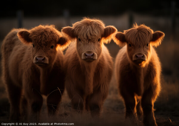 Baby Highland Cows  Picture Board by Craig Doogan Digital Art