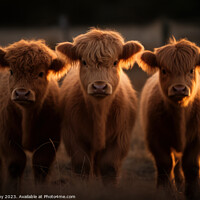 Buy canvas prints of Baby Highland Cows  by Craig Doogan Digital Art