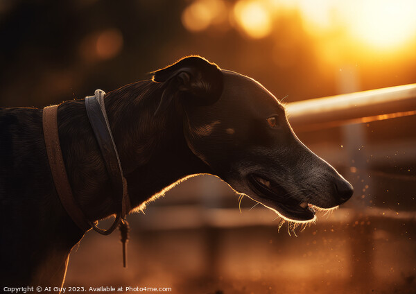 Greyhound Rimlight Picture Board by Craig Doogan Digital Art