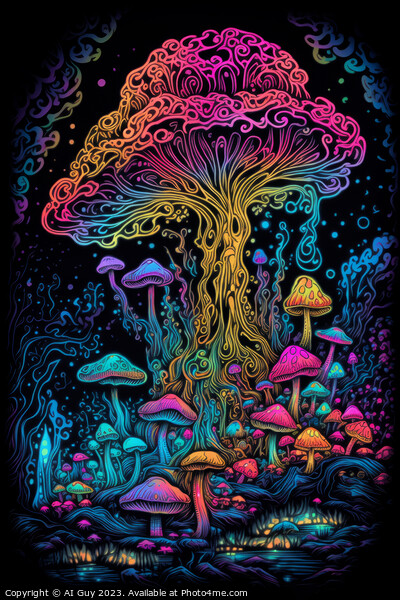 Trippy Mushrooms Picture Board by Craig Doogan Digital Art