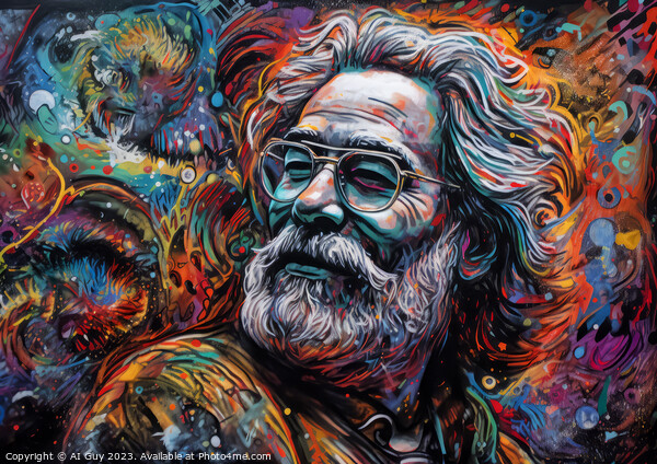 Jerry Garcia - Mushroom Vision Picture Board by Craig Doogan Digital Art