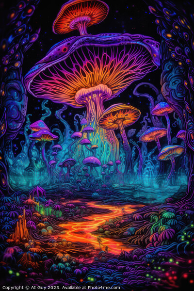 Mushroom World Picture Board by Craig Doogan Digital Art