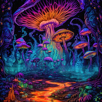 Buy canvas prints of Mushroom World by Craig Doogan Digital Art